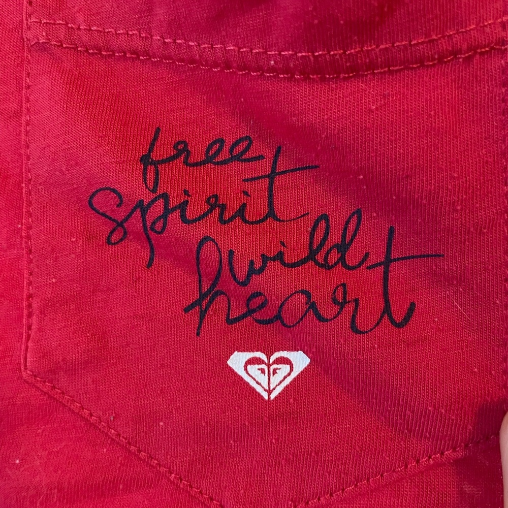 Roxy Muscle Tank Red with Heart Logo and pocket